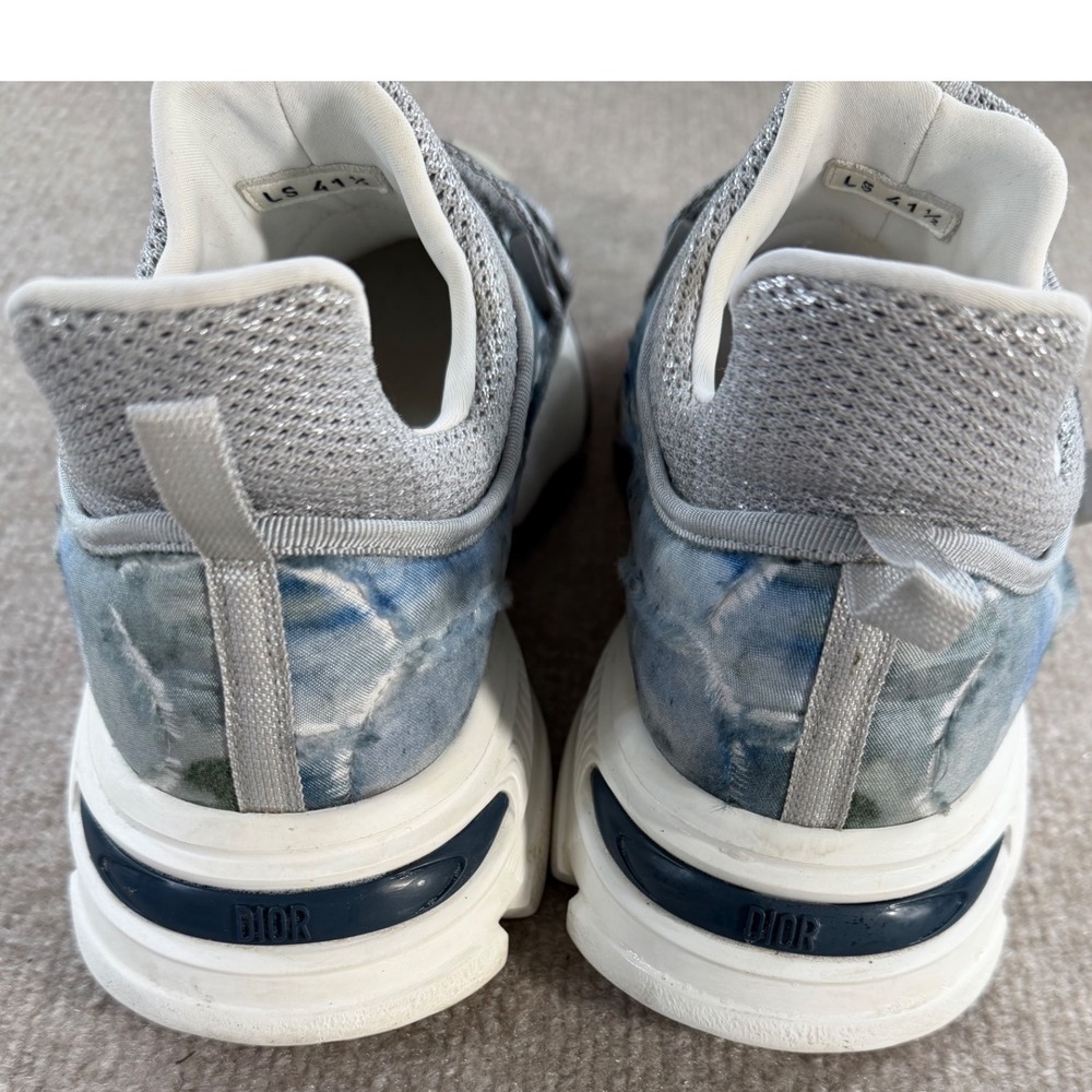 Christian Dior D-Connect Tie Dye Quilted Sneakers Grey Blue Women 11/Mens 8.5 - Picture 8 of 11